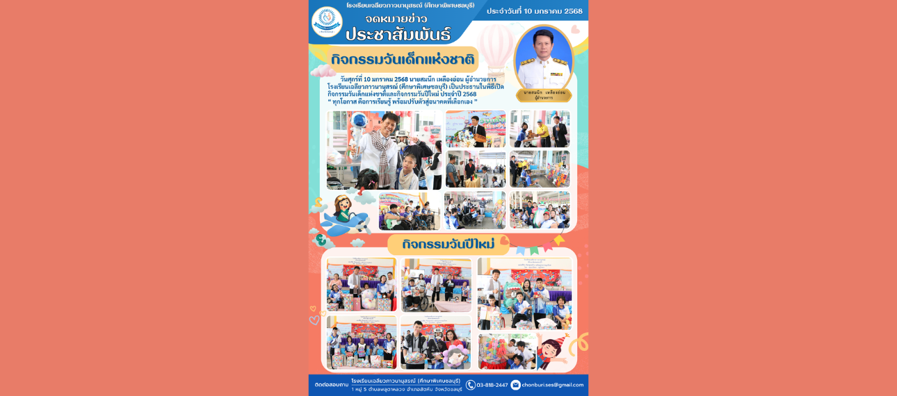 โรงเรียนเฉลียวภาวนานุสรณ์ (ศึกษาพิเศษชลบุรี) ร่วมกิจกรรมวันเด็กแห่งชาติและกิจกรรมวันปีใหม่ 2568