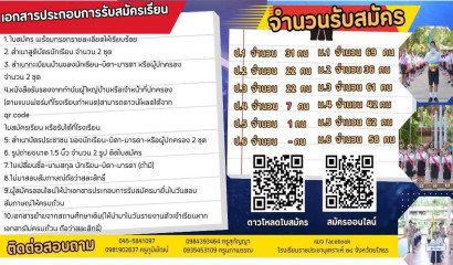 รับสมัครนักเรียน  ภาคเรียนที่ 2 ประจำปีการศึกษา  2569