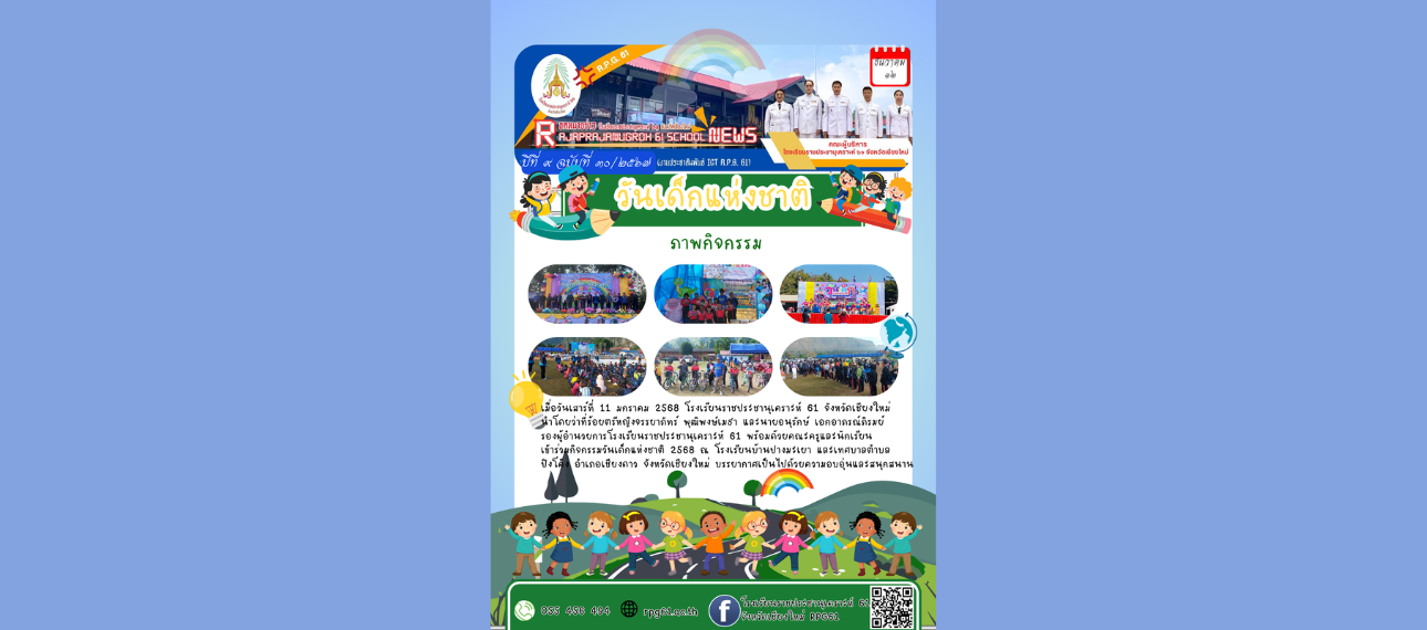โรงเรียนราชประชานุเคราะห์ 62 จังหวัดเชียงใหม่ ร่วมกิจกรรมวันเด็กแห่งชาติ 2568